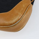 GUCCI GG Canvas Jackie Shoulder Bag Black Gold Auth 153012-11