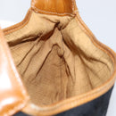 GUCCI GG Canvas Jackie Shoulder Bag Black Gold Auth 153012-19