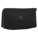 FENDI Zucchino Canvas Clutch Bag Black Auth 153013-1
