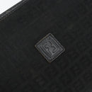 FENDI Zucchino Canvas Clutch Bag Black Auth 153013-17