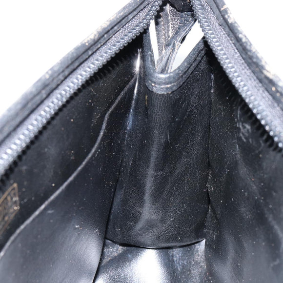 FENDI Zucchino Canvas Clutch Bag Black Auth 153013