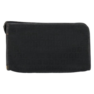 FENDI Zucchino Canvas Clutch Bag Black Auth 153013 - 0