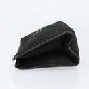 FENDI Zucchino Canvas Clutch Bag Black Auth 153013-4