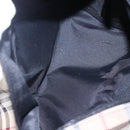 BURBERRY Nova Check Hand Bag Nylon Beige Silver Auth 153015-14