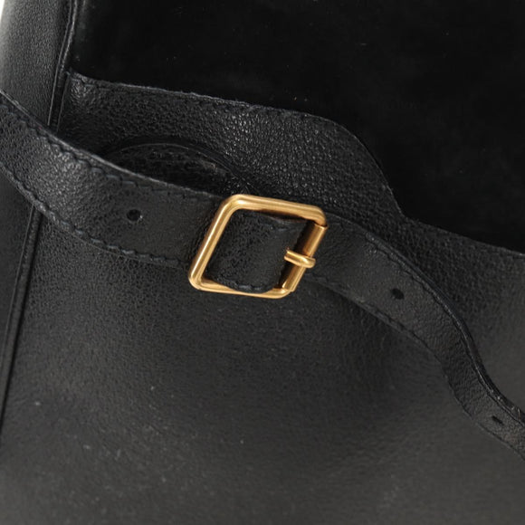 GUCCI Bamboo Backpack Suede Black Gold 003 2058 0016 Auth 153019V