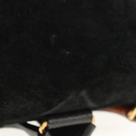 GUCCI Bamboo Backpack Suede Black Gold 003 2058 0016 Auth 153019V