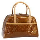 LOUIS VUITTON Monogram Vernis Tompkins Square Bag Bronze M91103 LV Auth 153020-1