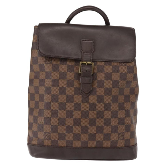LOUIS VUITTON Damier Ebene Soho Backpack N51132 LV Auth 153022