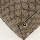 GUCCI GG Supreme Tote Bag PVC Beige Silver 114288 Auth 153030V-11