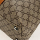 GUCCI GG Supreme Tote Bag PVC Beige Silver 114288 Auth 153030V-12