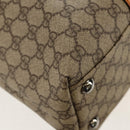 GUCCI GG Supreme Tote Bag PVC Beige Silver 114288 Auth 153030V-13