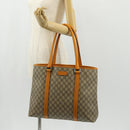 GUCCI GG Supreme Tote Bag PVC Beige Silver 114288 Auth 153030V-23