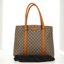 GUCCI GG Supreme Tote Bag PVC Beige Silver 114288 Auth 153030V-24