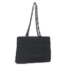 PRADA Tote Bag Nylon Black Silver Auth 153032-1
