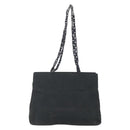 PRADA Tote Bag Nylon Black Silver Auth 153032-2