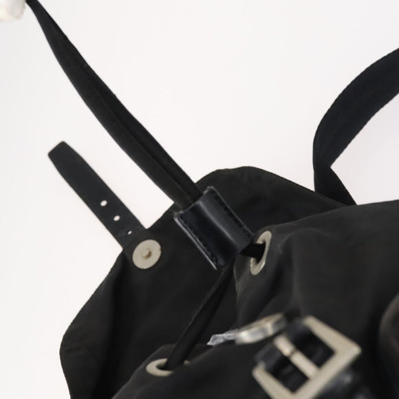 PRADA Backpack Nylon Black Silver Auth 153034