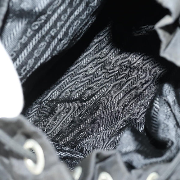 PRADA Backpack Nylon Black Silver Auth 153034