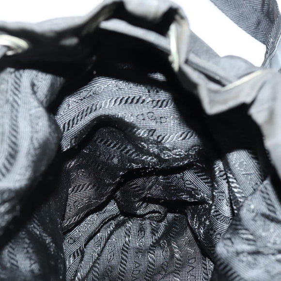 PRADA Backpack Nylon Black Silver Auth 153034
