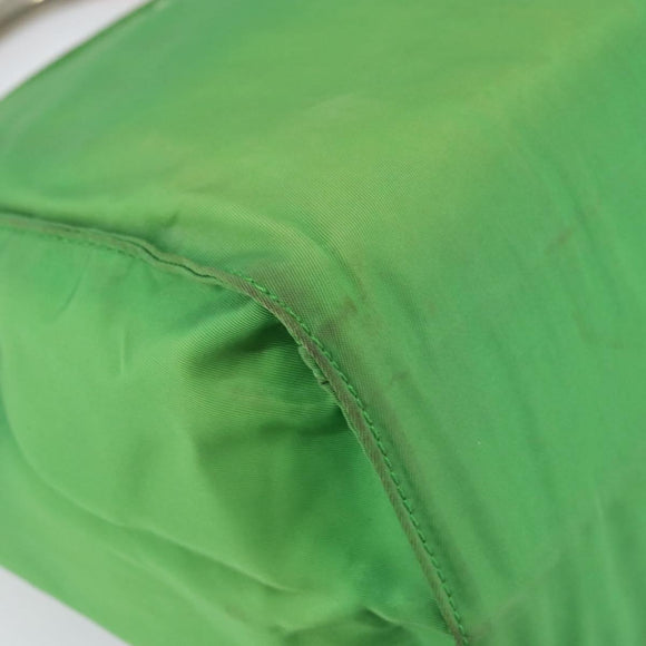 PRADA Tote Bag Nylon Green Gold Auth 153035