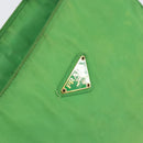 PRADA Tote Bag Nylon Green Gold Auth 153035-17