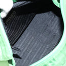 PRADA Tote Bag Nylon Green Gold Auth 153035-17