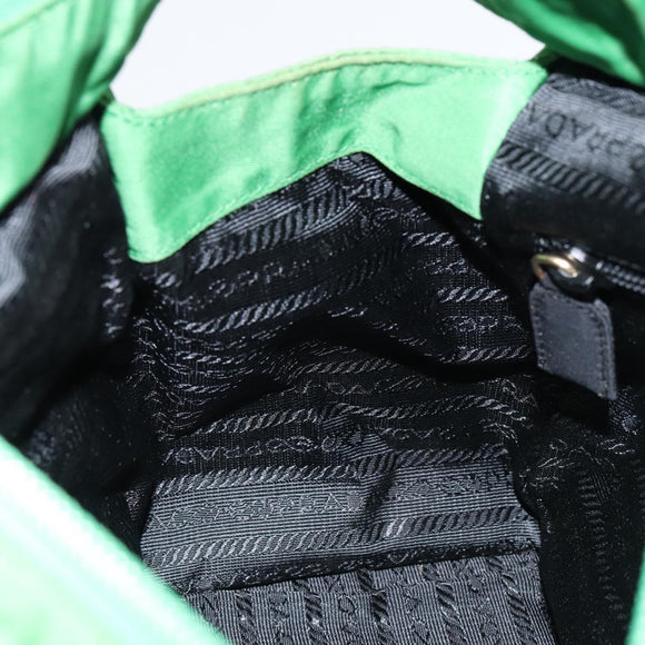 PRADA Tote Bag Nylon Green Gold Auth 153035