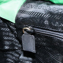 PRADA Tote Bag Nylon Green Gold Auth 153035-21
