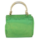PRADA Tote Bag Nylon Green Gold Auth 153035-2