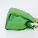 PRADA Tote Bag Nylon Green Gold Auth 153035-3