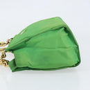 PRADA Tote Bag Nylon Green Gold Auth 153035-5
