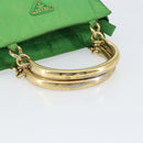 PRADA Tote Bag Nylon Green Gold Auth 153035-7
