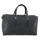 Christian Dior Trotter Canvas Boston Bag PVC Black Gold Auth 153036-1