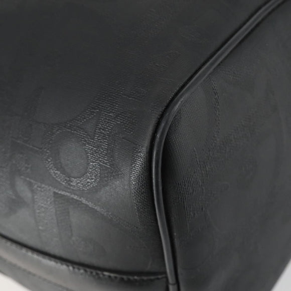Christian Dior Trotter Canvas Boston Bag PVC Black Gold Auth 153036