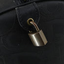 Christian Dior Trotter Canvas Boston Bag PVC Black Gold Auth 153036-17
