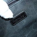 Christian Dior Trotter Canvas Boston Bag PVC Black Gold Auth 153036-12