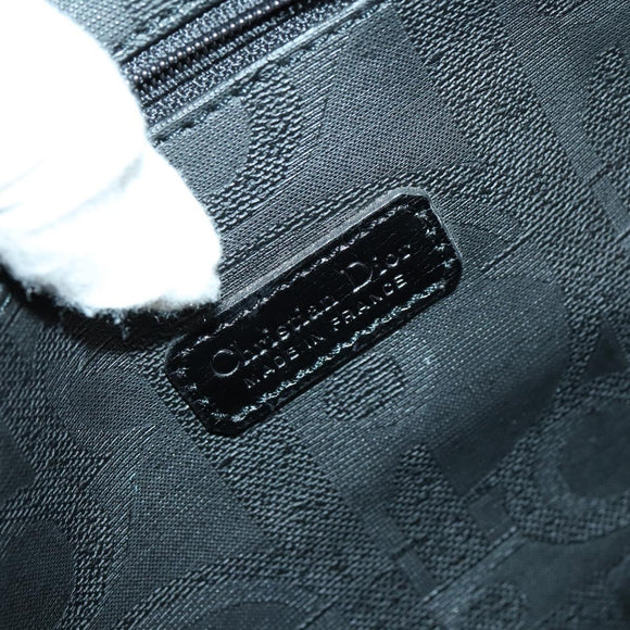 Christian Dior Trotter Canvas Boston Bag PVC Black Gold Auth 153036