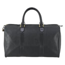 Christian Dior Trotter Canvas Boston Bag PVC Black Gold Auth 153036-13