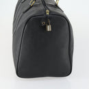 Christian Dior Trotter Canvas Boston Bag PVC Black Gold Auth 153036-4