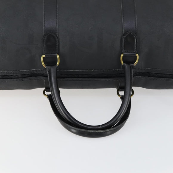 Christian Dior Trotter Canvas Boston Bag PVC Black Gold Auth 153036