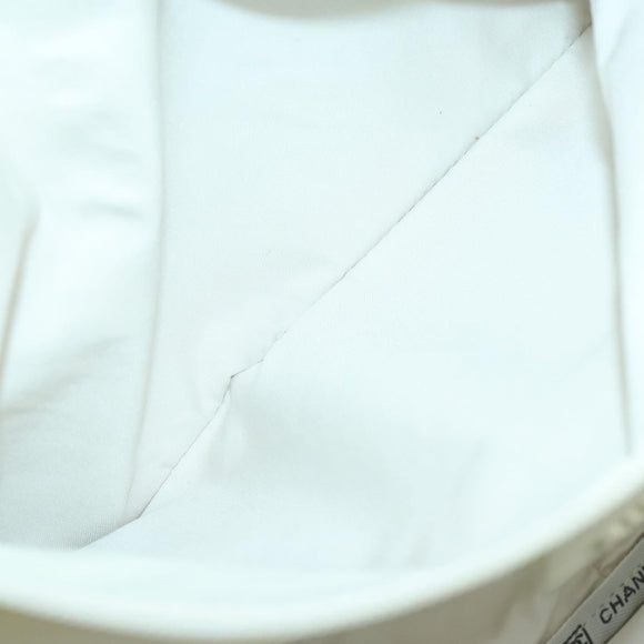 CHANEL Sports Line Shoulder Bag Canvas Gray Silver CC Auth 153037