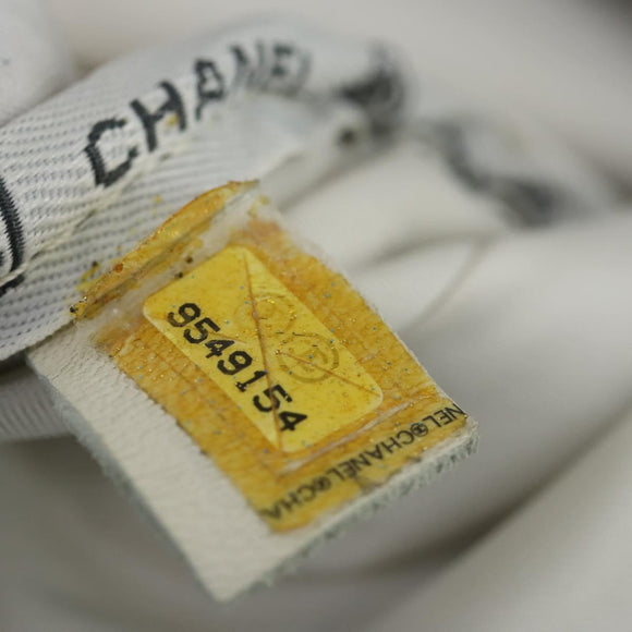 CHANEL Sports Line Shoulder Bag Canvas Gray Silver CC Auth 153037