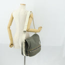 CHANEL Sports Line Shoulder Bag Canvas Gray Silver CC Auth 153037-23