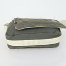 CHANEL Sports Line Shoulder Bag Canvas Gray Silver CC Auth 153037-9