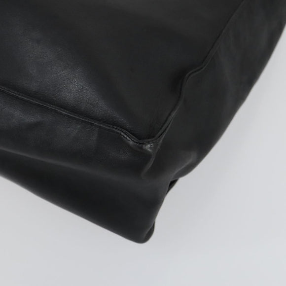 CHANEL COCO Mark Chain Shoulder Bag Lamb Skin Black Gold CC Auth 153038