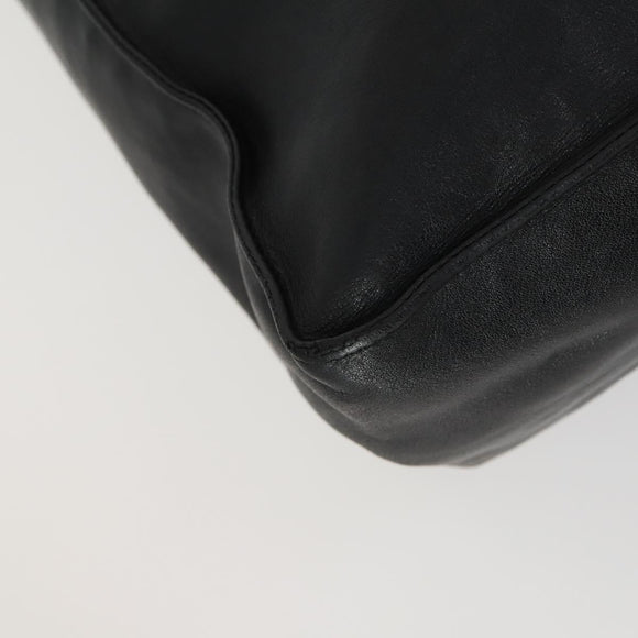 CHANEL COCO Mark Chain Shoulder Bag Lamb Skin Black Gold CC Auth 153038