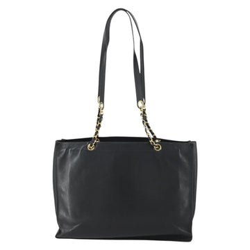 CHANEL COCO Mark Chain Shoulder Bag Lamb Skin Black Gold CC Auth 153038 - 0