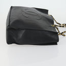 CHANEL COCO Mark Chain Shoulder Bag Lamb Skin Black Gold CC Auth 153038-3
