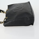 CHANEL COCO Mark Chain Shoulder Bag Lamb Skin Black Gold CC Auth 153038-4