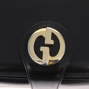 GUCCI Shoulder Bag Leather Black Gold Auth 153040-14