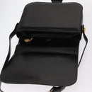 GUCCI Shoulder Bag Leather Black Gold Auth 153040-15